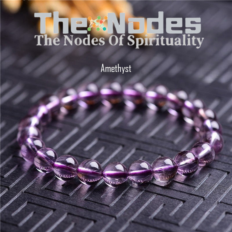 Natural Amethyst Bracelet Women's Bracelet Natural Healing Amethyst Stretchable Bracelet Transfer Good Luck