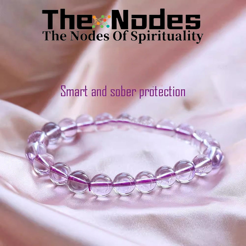 Natural Amethyst Bracelet Women's Bracelet Light Color Natural Healing Amethyst Stretchable Bracelet Transfer Good Luck