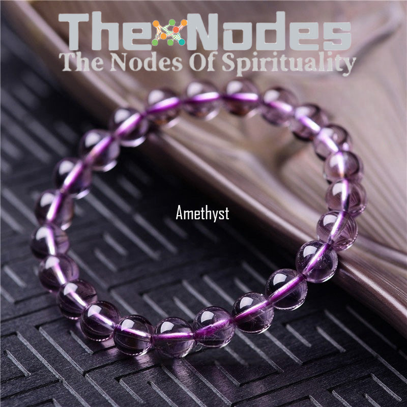 Natural Amethyst Bracelet Women's Bracelet Natural Healing Amethyst Stretchable Bracelet Transfer Good Luck