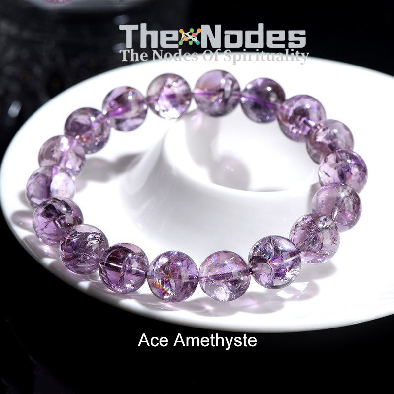 Natural Amethyst Bracelet Women's Bracelet Natural Healing Ace Amethyst Amethyst Stretchable Bracelet Transfer Good Luck
