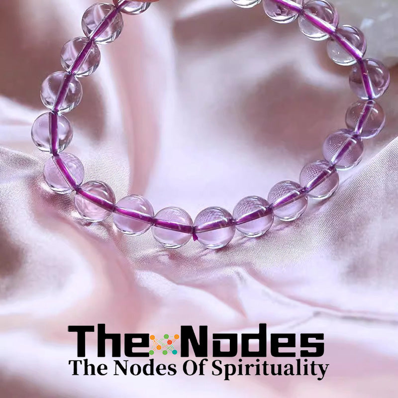 Natural Amethyst Bracelet Women's Bracelet Light Color Natural Healing Amethyst Stretchable Bracelet Transfer Good Luck
