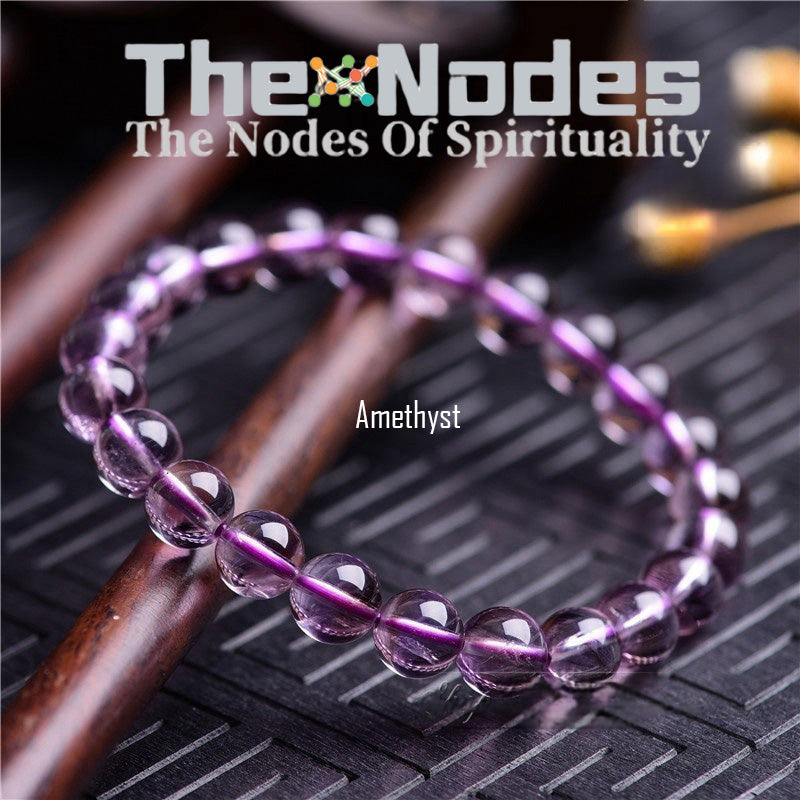 Natural Amethyst Bracelet Women's Bracelet Natural Healing Amethyst Stretchable Bracelet Transfer Good Luck