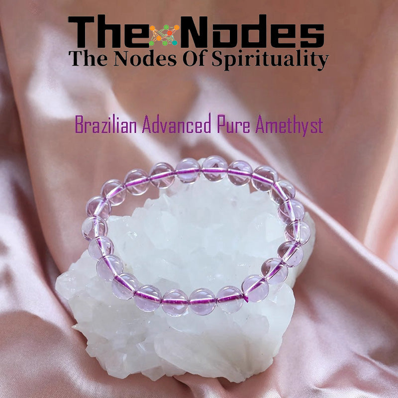 Natural Amethyst Bracelet Women's Bracelet Light Color Natural Healing Amethyst Stretchable Bracelet Transfer Good Luck