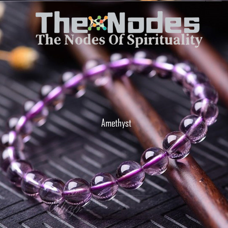 Natural Amethyst Bracelet Women's Bracelet Natural Healing Amethyst Stretchable Bracelet Transfer Good Luck