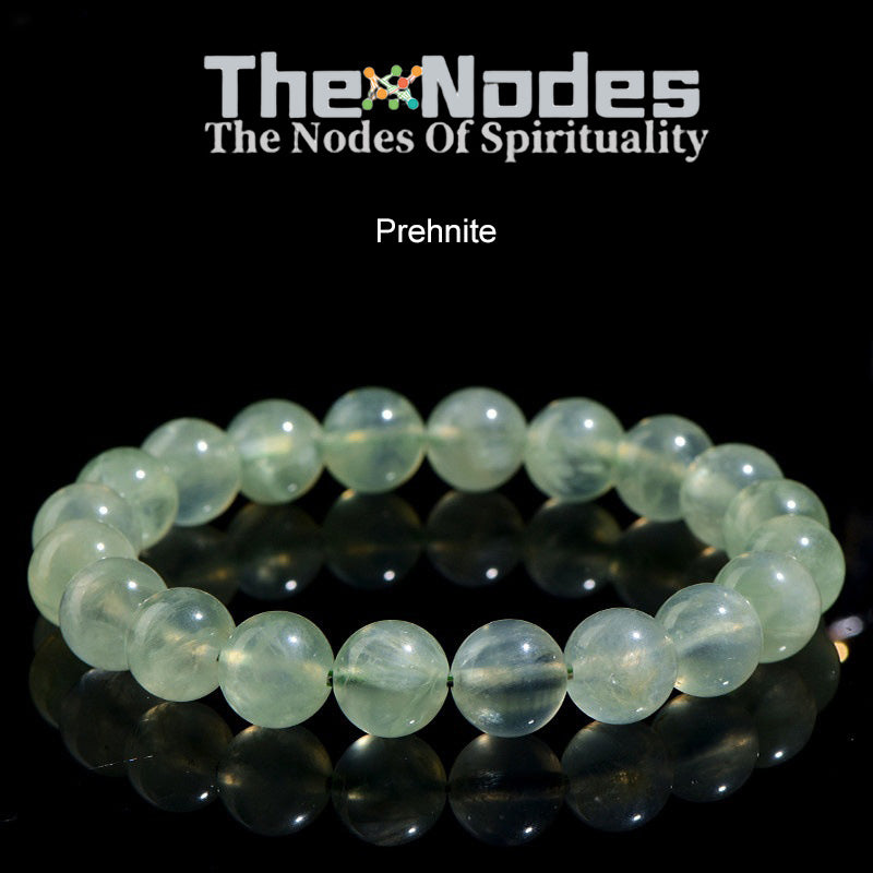 Women‘s Bracelet Natural Prehnite Beads Handmade Bracelet Brings You Money And Good Luck Stretchable Bracelet