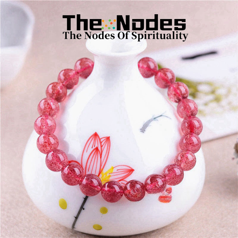 Natural Rose Quartz Bracelet Women's Bracelet Light Color Natural Healing Rose Quartz Stretchable Bracelet Transfer Good Luck