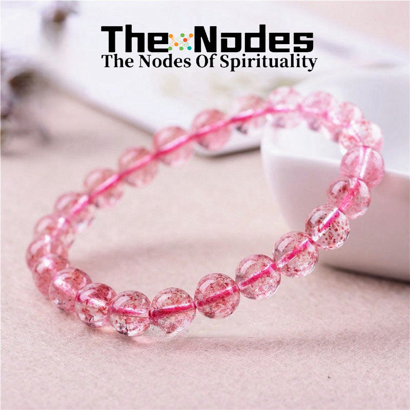 Natural Rose Quartz Bracelet Women's Bracelet Light Color Natural Healing Rose Quartz Stretchable Bracelet Transfer Good Luck