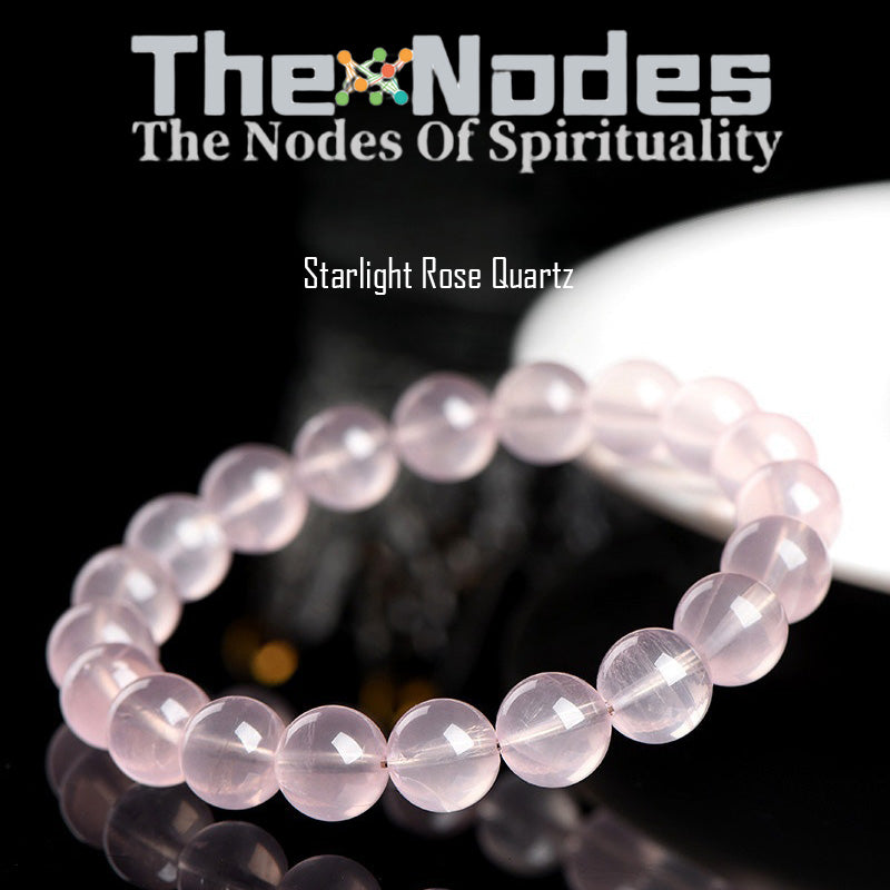 Women‘s Bracelet Heart Stone Pink Rose Quartz Crystal Natural Crystal Bracelet Handmade Bracelet Lucky Stone Crystal Stretchable Bracelet