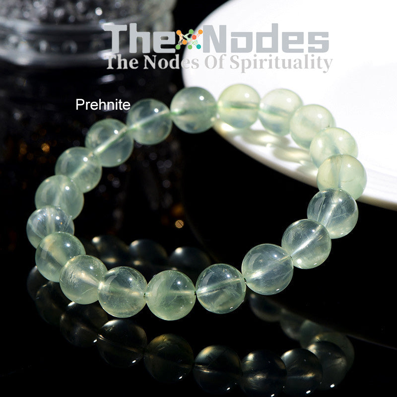 Women‘s Bracelet Natural Prehnite Beads Handmade Bracelet Brings You Money And Good Luck Stretchable Bracelet