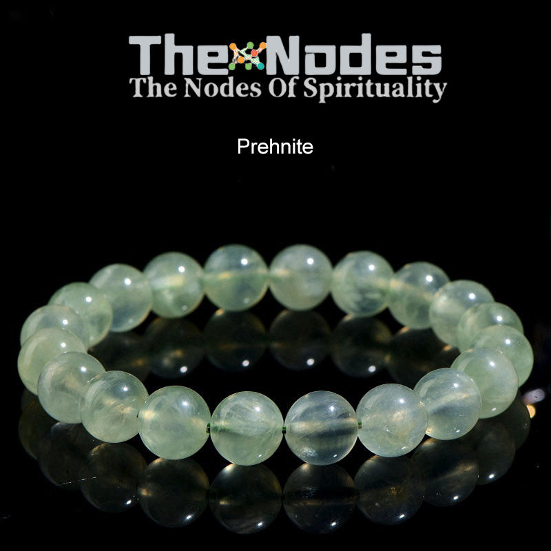 Women‘s Bracelet Natural Prehnite Beads Handmade Bracelet Brings You Money And Good Luck Stretchable Bracelet