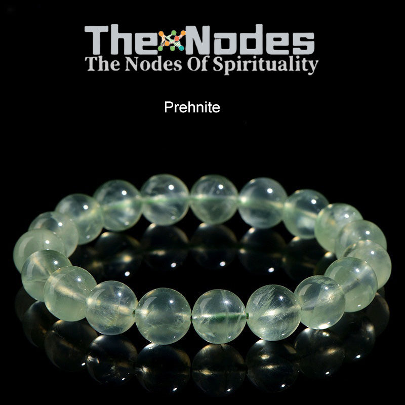Women‘s Bracelet Natural Prehnite Beads Handmade Bracelet Brings You Money And Good Luck Stretchable Bracelet