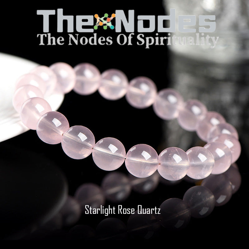 Women‘s Bracelet Heart Stone Pink Rose Quartz Crystal Natural Crystal Bracelet Handmade Bracelet Lucky Stone Crystal Stretchable Bracelet